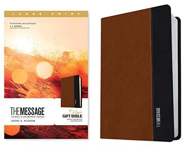 portada The Message Deluxe Gift Bible, Large Print (Leather-Look, Saddle tan 