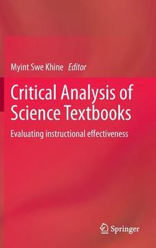 portada critical analysis of science textbooks: evaluating instructional effectiveness (en Inglés)