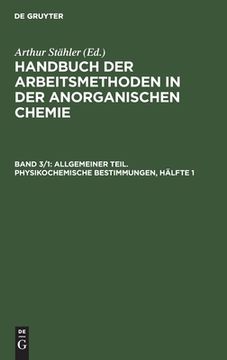 portada Allgemeiner Teil. Physikochemische Bestimmungen, hã Â¤Lfte 1 (German Edition) [Hardcover ] (en Alemán)