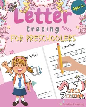 portada Letter Tracing Book for Preschoolers: Letter Tracing for Preschoolers and Kids Ages 3-5. Prepare Your Little Girl for Preschool, Kindergarten or Pre-K (in English)
