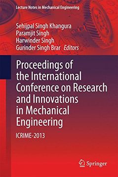 portada Proceedings of the International Conference on Research and Innovations in Mechanical Engineering: ICRIME-2013 (Lecture Notes in Mechanical Engineering)