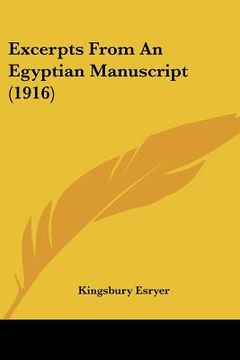 portada excerpts from an egyptian manuscript (1916) (en Inglés)