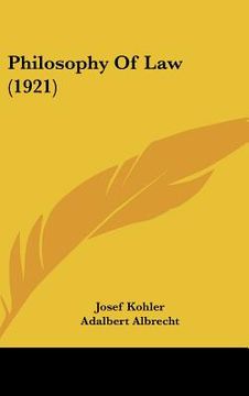 portada philosophy of law (1921) (in English)