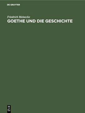 portada Goethe und die Geschichte 