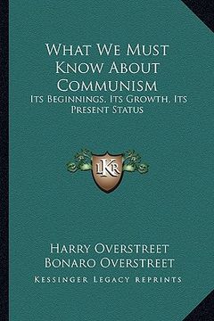 portada what we must know about communism: its beginnings, its growth, its present status (en Inglés)