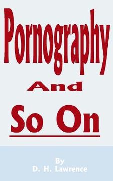 portada pornography and so on (en Inglés)