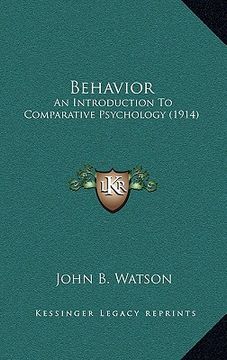 portada behavior: an introduction to comparative psychology (1914)