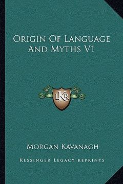 portada origin of language and myths v1