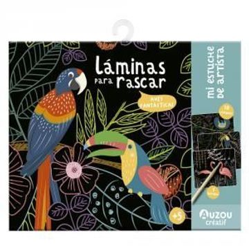 portada Mi Estuche de Artista: Laminas Para Rascar. Aves Fantasticas (+5 Años)