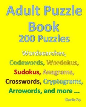 portada Adult Puzzle Book: 200 Puzzles (en Inglés)