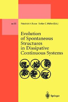 portada evolution of spontaneous structures in dissipative continuous systems