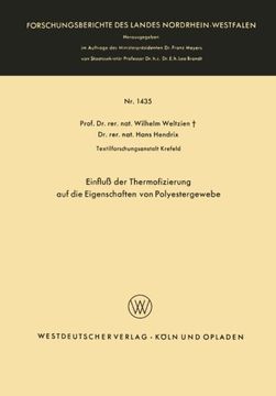 portada Einfluß der Thermofizierung auf die Eigenschaften von Polyestergewebe (Forschungsberichte des Landes Nordrhein-Westfalen) (German Edition)