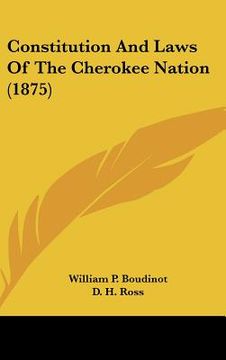 portada constitution and laws of the cherokee nation (1875) (en Inglés)