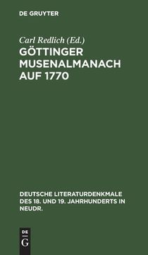 portada Gã Â¶Ttinger Musenalmanach auf 1770 (German Edition) [Hardcover ] (en Alemán)