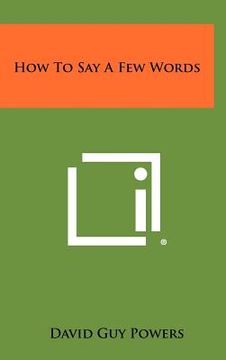 portada how to say a few words (in English)