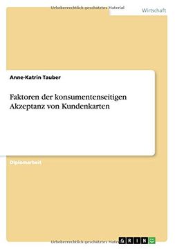 portada Faktoren der konsumentenseitigen Akzeptanz von Kundenkarten (German Edition)