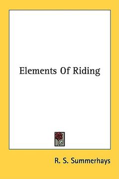 portada elements of riding (en Inglés)