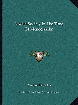portada jewish society in the time of mendelssohn (en Inglés)