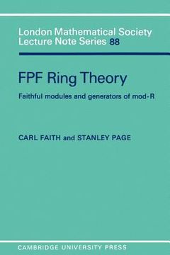 portada Fpf Ring Theory Paperback: Faithful Modules and Generators of Mod-R (London Mathematical Society Lecture Note Series) (in English)