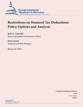 portada Restrictions on Itemized Tax Deductions: Policy Options and Analysis (in English)