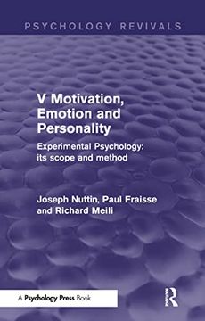 portada Experimental Psychology Its Scope and Method: Volume V: Motivation, Emotion and Personality (en Inglés)