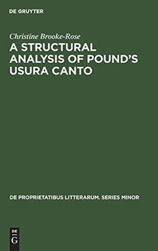portada A Structural Analysis of Pound's Usura Canto (de Proprietatibus Litterarum. Series Minor) 