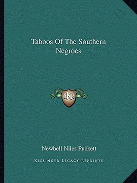 portada taboos of the southern negroes (in English)
