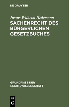 portada Sachenrecht des Bürgerlichen Gesetzbuches (en Alemán)