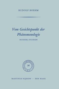 portada Vom Gesichtspunkt Der Phänomenologie: Husserl-Studien (en Inglés)