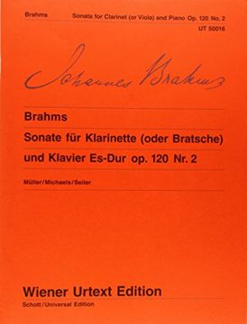 portada Sonate für Klarinette (Oder Bratsche) und Klavier Es-Dur op. 120 nr. 2 (en Inglés)