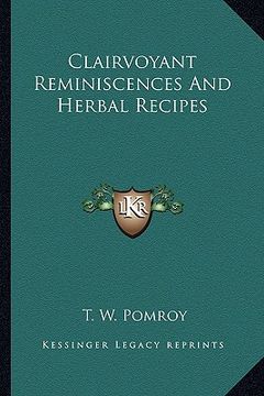 portada clairvoyant reminiscences and herbal recipes (in English)