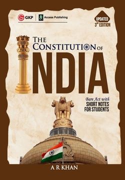 portada The Constitution of India Bare Act with Short Notes for Students 3ed by A R Khan (en Inglés)