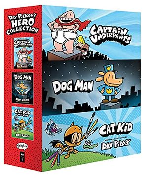 portada Dav Pilkey'S Hero Collection: 3-Book Boxed set (Captain Underpants #1, dog man #1, cat kid Comic Club #1) 