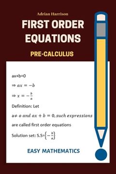 portada First order equations: pre calculus (in English)