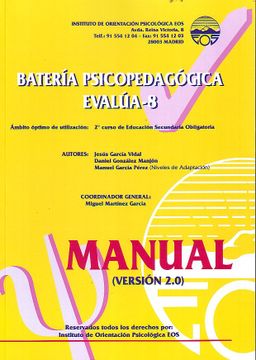 portada Bateria Psicopedagogica Evalua - 8 Version 2. 0 (manual+cuadernillo)
