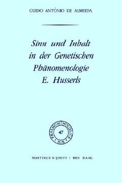 portada sinn und inhalt in der genetischen phanomenologie e. husserls (in English)