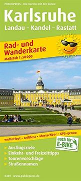 portada Karlsruhe, Landau - Kandel - Rastatt: Rad- und Wanderkarte mit Ausflugszielen, Einkehr- & Freizeittipps, Wetterfest, Reissfest, Abwischbar, Gps-Genau. 1: 50000 (Rad- und Wanderkarte / Ruwk) (en Alemán)