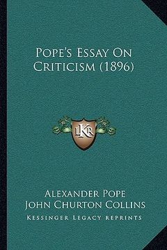 portada pope's essay on criticism (1896) (in English)
