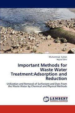 portada important methods for waste water treatment: adsorption and reduction (en Inglés)