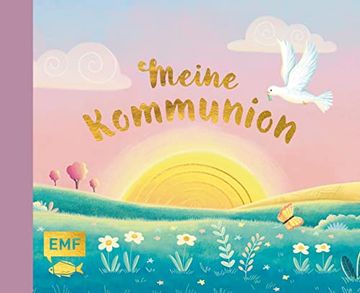 portada Meine Kommunion (Rosa): Eintragalbum für Erinnerungen und Fotos mit Edler Goldfolienprägung (en Alemán)