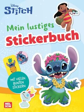 portada Disney Kreative Beschäftigung: Stitch: Mein lustiges Stickerbuch: Mit bunten Rätseln, Ausmalbildern und vielen Stickern | Für Kinder ab 3 Jahren (en Alemán)