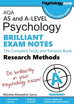 portada AQA Psychology BRILLIANT EXAM NOTES: Research Methods: AS and A: The Complete Study and Revision Book-level: Research Methods: AS and A-level (in English)