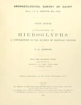 portada A Collection of Hieroglyphs: A contribution to the history of Egyptian writing (en Inglés)