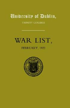 portada university of dublin war list 1922: trinity college (in English)