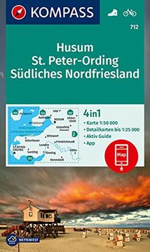 portada Kompass Wanderkarte 712 Husum, st. Peter-Ording, Südliches Nordfriesland 1: 50. 000 (en Alemán)