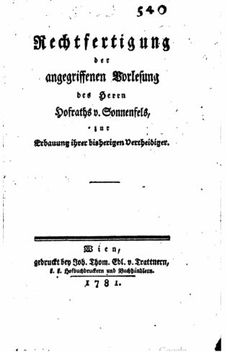 portada Rechtfertigung der angegriffenen Vorlesung des Herrn Hofraths v. Sonnenfels (German Edition)