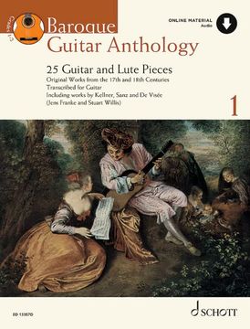 portada Baroque Guitar Anthology, Volume 1 28 Guitar and Lute Pieces - Original Works from the 17th and 18thcenturies Book with Online Material