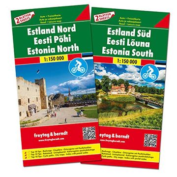 portada Estonia Road Map, 2 Sheets With Biking Routes 1: 150 000