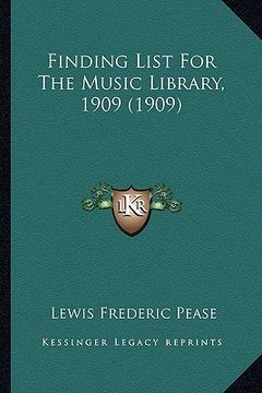 portada finding list for the music library, 1909 (1909) (en Inglés)