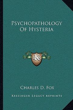 portada psychopathology of hysteria (in English)